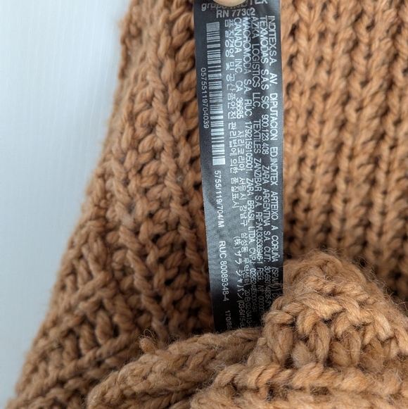 Zara oversized chunky knit sweater turtleneck brown medium - Picture 7 of 10